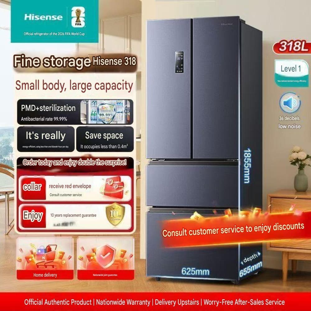 Hisense 4 door refrigerator 318L