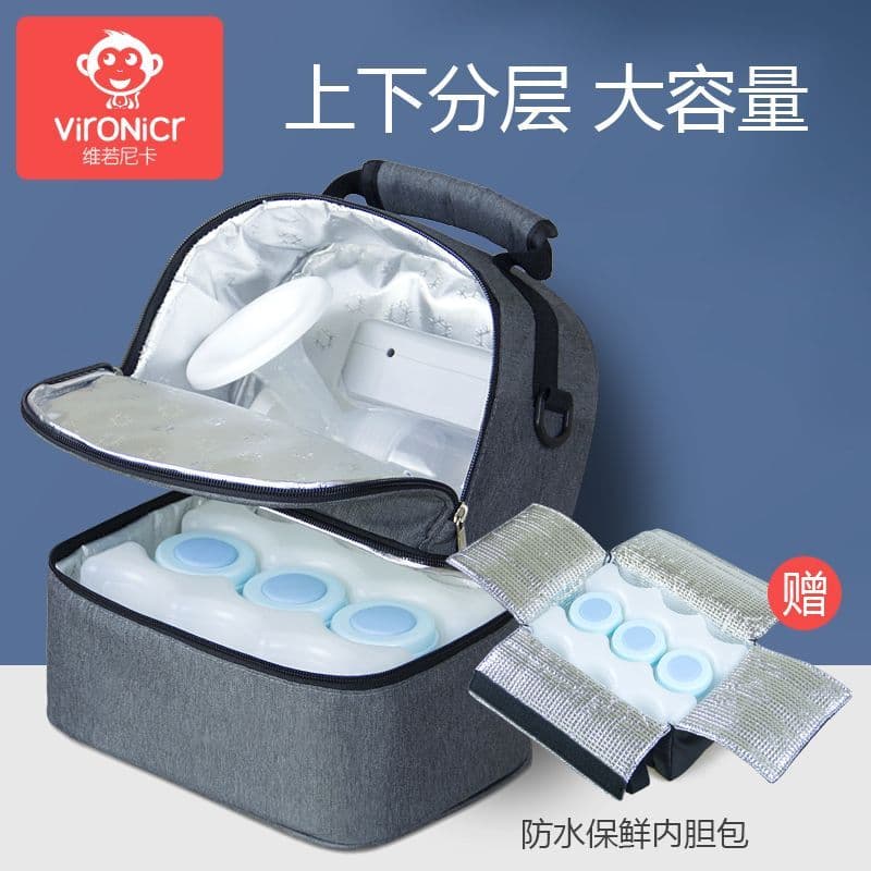 Milk cooler + glass bottles + ice packs