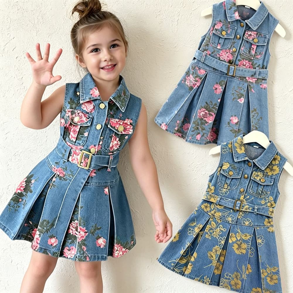 Sleeveless denim dress