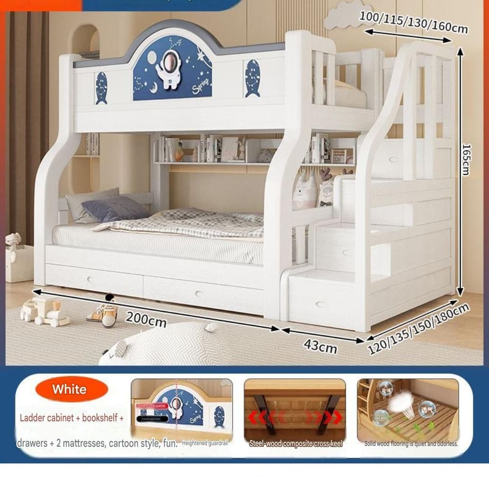 Bunk Bed with Side Cabinets