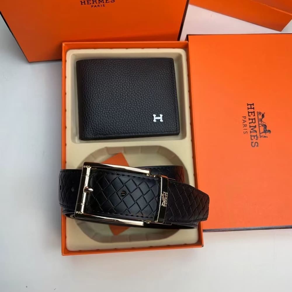 Hermes Men's Wallet and Belt Gift Set