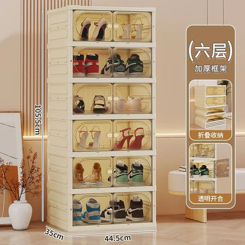 6 Layers Transparent Shoe Rack